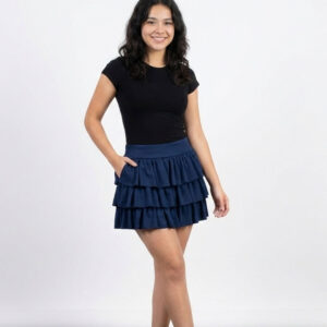 Falda Corta Escalonada Triple