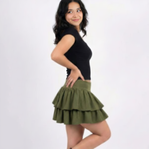 Falda Corta Escalonada Doble